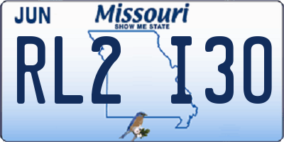 MO license plate RL2I3O