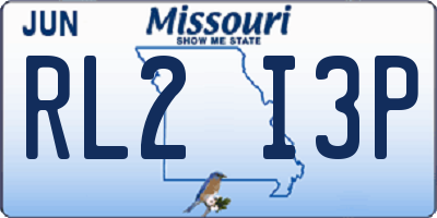 MO license plate RL2I3P
