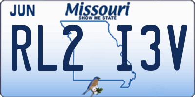 MO license plate RL2I3V