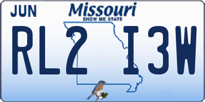 MO license plate RL2I3W