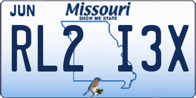 MO license plate RL2I3X