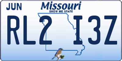 MO license plate RL2I3Z