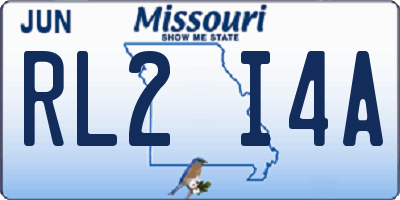MO license plate RL2I4A