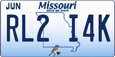 MO license plate RL2I4K