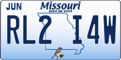 MO license plate RL2I4W