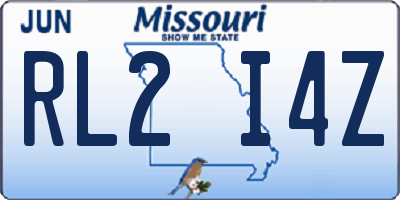 MO license plate RL2I4Z