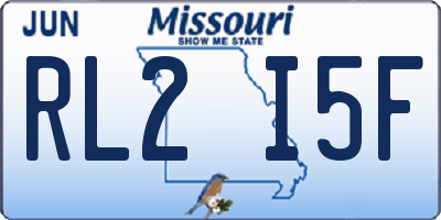 MO license plate RL2I5F