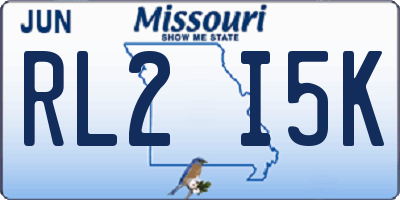 MO license plate RL2I5K