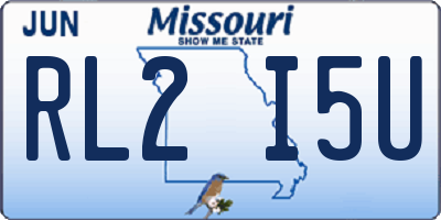 MO license plate RL2I5U