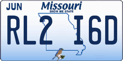 MO license plate RL2I6D