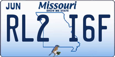 MO license plate RL2I6F