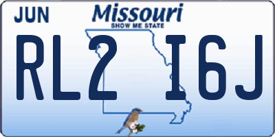 MO license plate RL2I6J