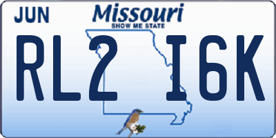MO license plate RL2I6K