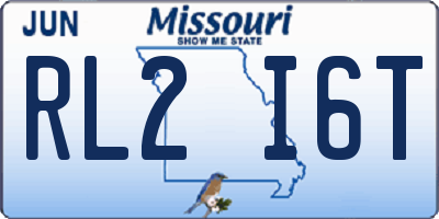 MO license plate RL2I6T