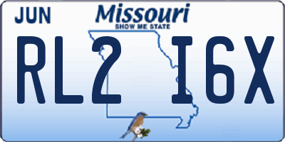MO license plate RL2I6X