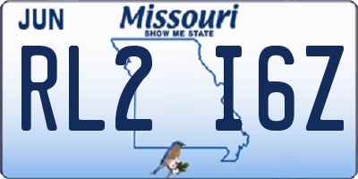 MO license plate RL2I6Z