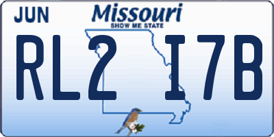 MO license plate RL2I7B