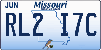 MO license plate RL2I7C