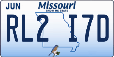 MO license plate RL2I7D