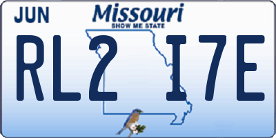MO license plate RL2I7E