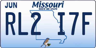MO license plate RL2I7F