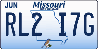 MO license plate RL2I7G
