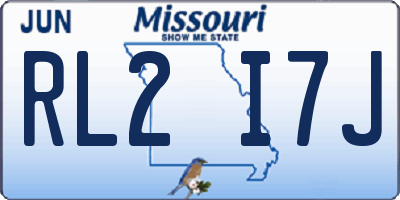 MO license plate RL2I7J