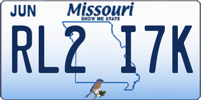 MO license plate RL2I7K