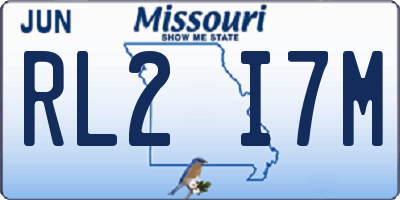 MO license plate RL2I7M