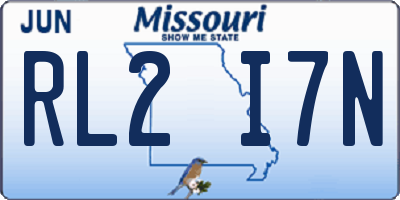 MO license plate RL2I7N