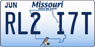 MO license plate RL2I7T