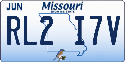 MO license plate RL2I7V