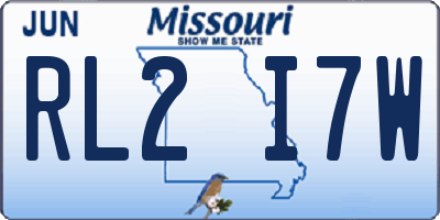 MO license plate RL2I7W