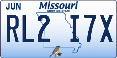 MO license plate RL2I7X