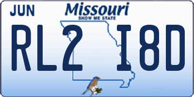 MO license plate RL2I8D