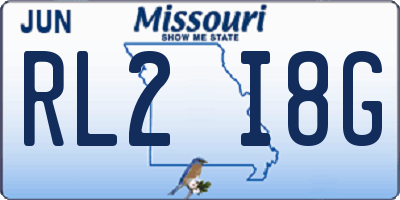 MO license plate RL2I8G