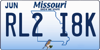 MO license plate RL2I8K