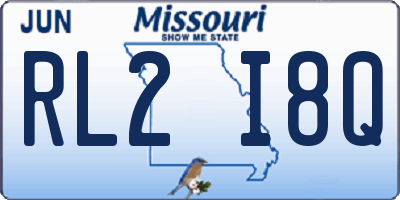 MO license plate RL2I8Q