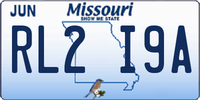 MO license plate RL2I9A