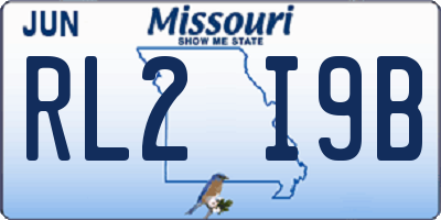 MO license plate RL2I9B