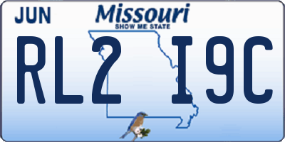 MO license plate RL2I9C