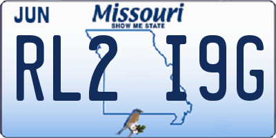 MO license plate RL2I9G
