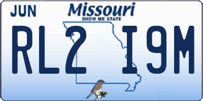 MO license plate RL2I9M