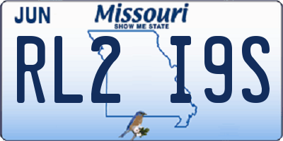 MO license plate RL2I9S