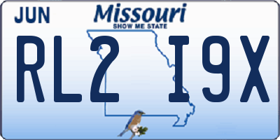 MO license plate RL2I9X