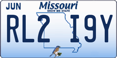 MO license plate RL2I9Y