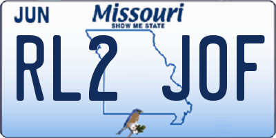 MO license plate RL2J0F