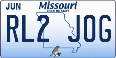 MO license plate RL2J0G