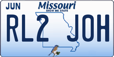 MO license plate RL2J0H
