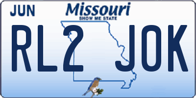 MO license plate RL2J0K